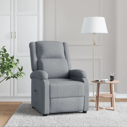 Fotoliu rabatabil, gri deschis, material textil