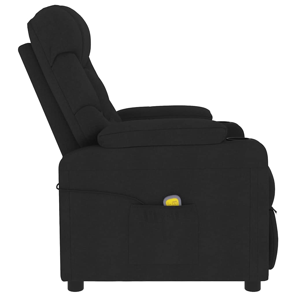 Fotoliu rabatabil, negru, material textil