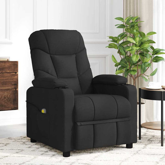 Fotoliu rabatabil, negru, material textil