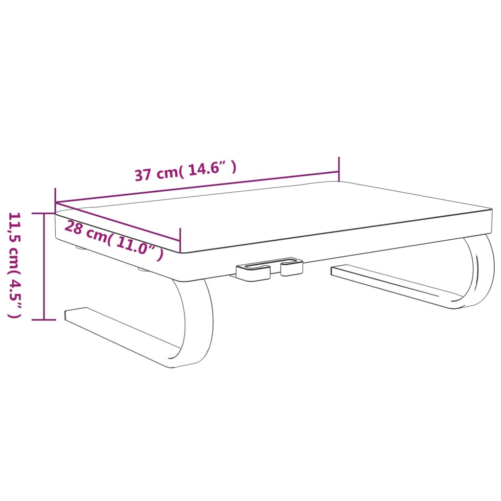 Suport pentru monitor, negru, 37x28x11,5 cm