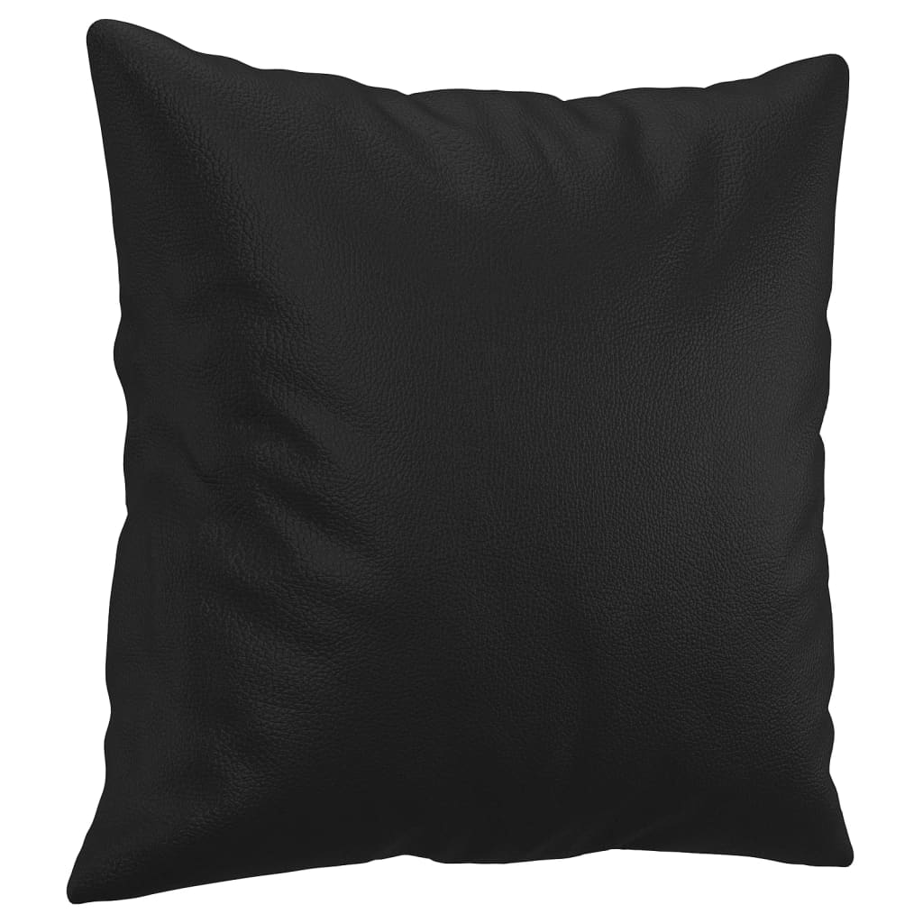 Perne decorative, 2 buc., negru, 40x40 cm, piele ecologică