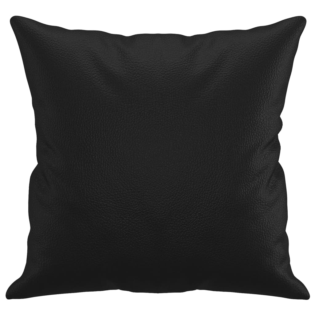 Perne decorative, 2 buc., negru, 40x40 cm, piele ecologică