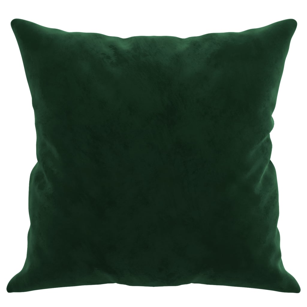 Perne decorative, 2 buc., verde închis, 40x40 cm, catifea