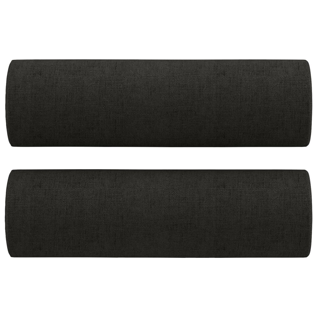 Perne decorative, 2 buc., negru, Ø15x50 cm, textil