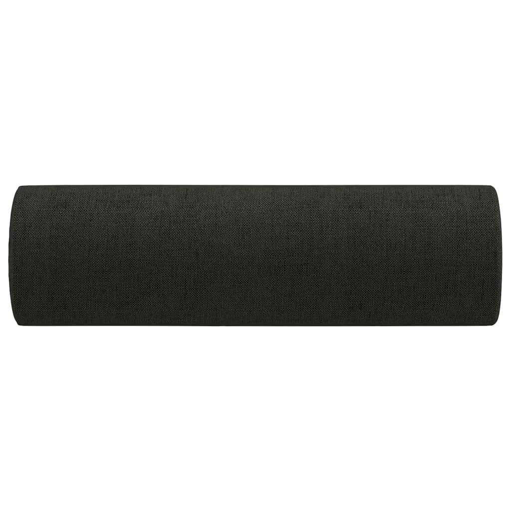 Perne decorative, 2 buc., negru, Ø15x50 cm, textil