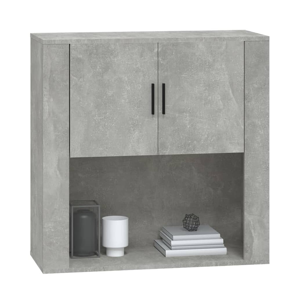 Dulap de perete, gri beton, 80x33x80 cm, lemn prelucrat