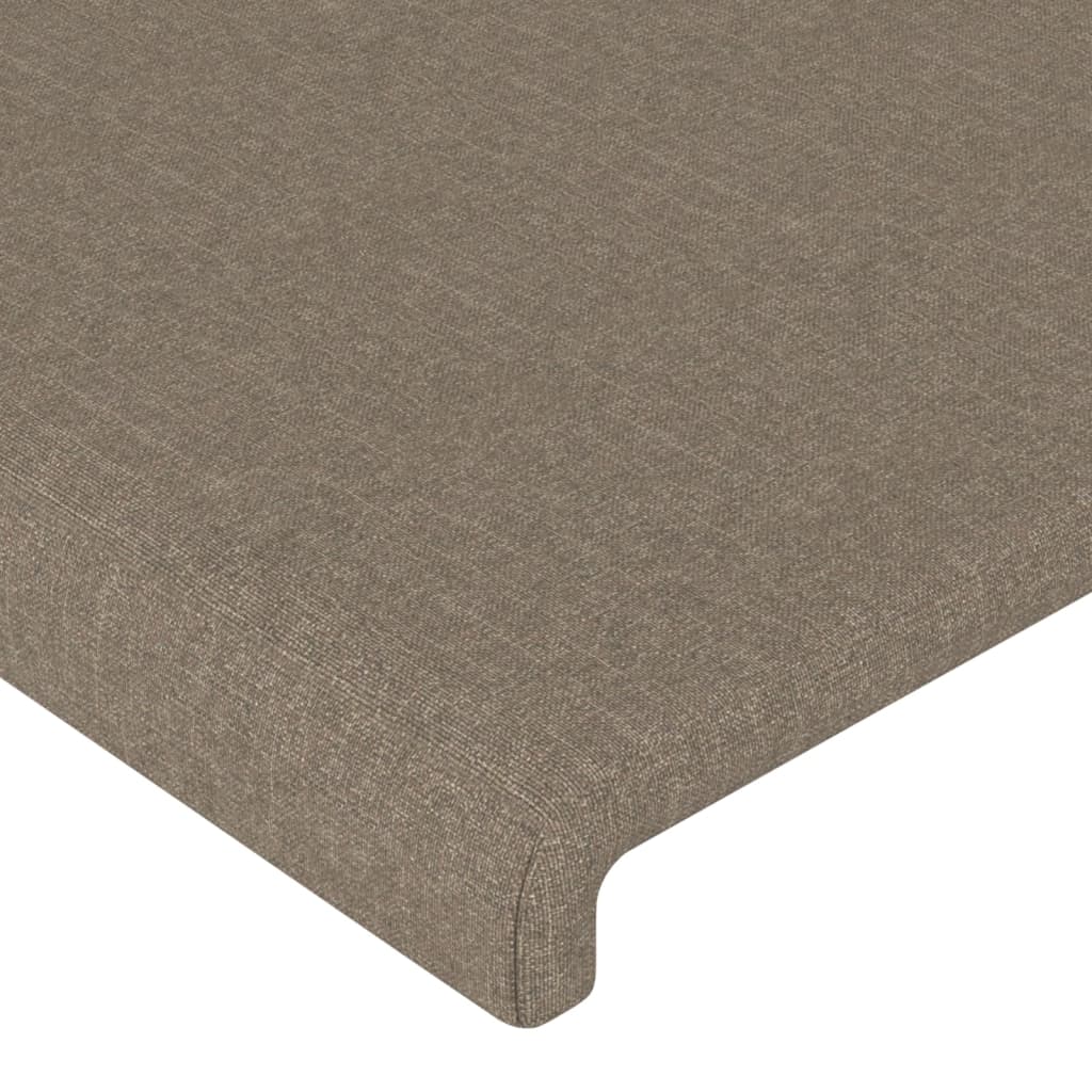 Tăblie de pat cu aripioare gri taupe 103x23x78/88 cm textil