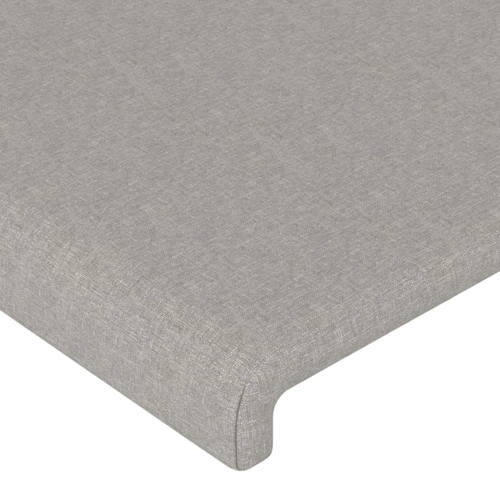 Tăblie de pat cu aripioare gri deschis 163x23x118/128 cm textil