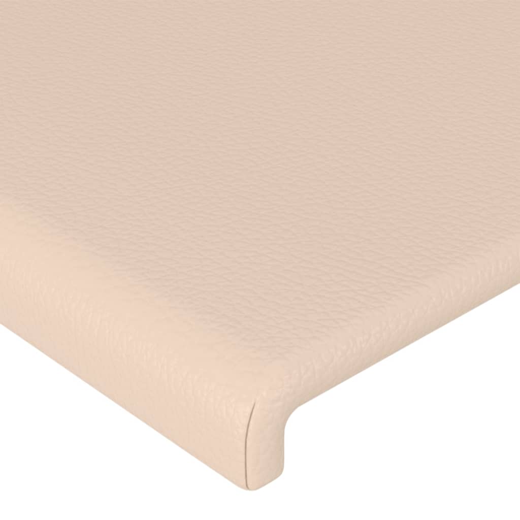 Tăblie pat cu aripioare cappuccino 147x23x118/128 cm piele eco