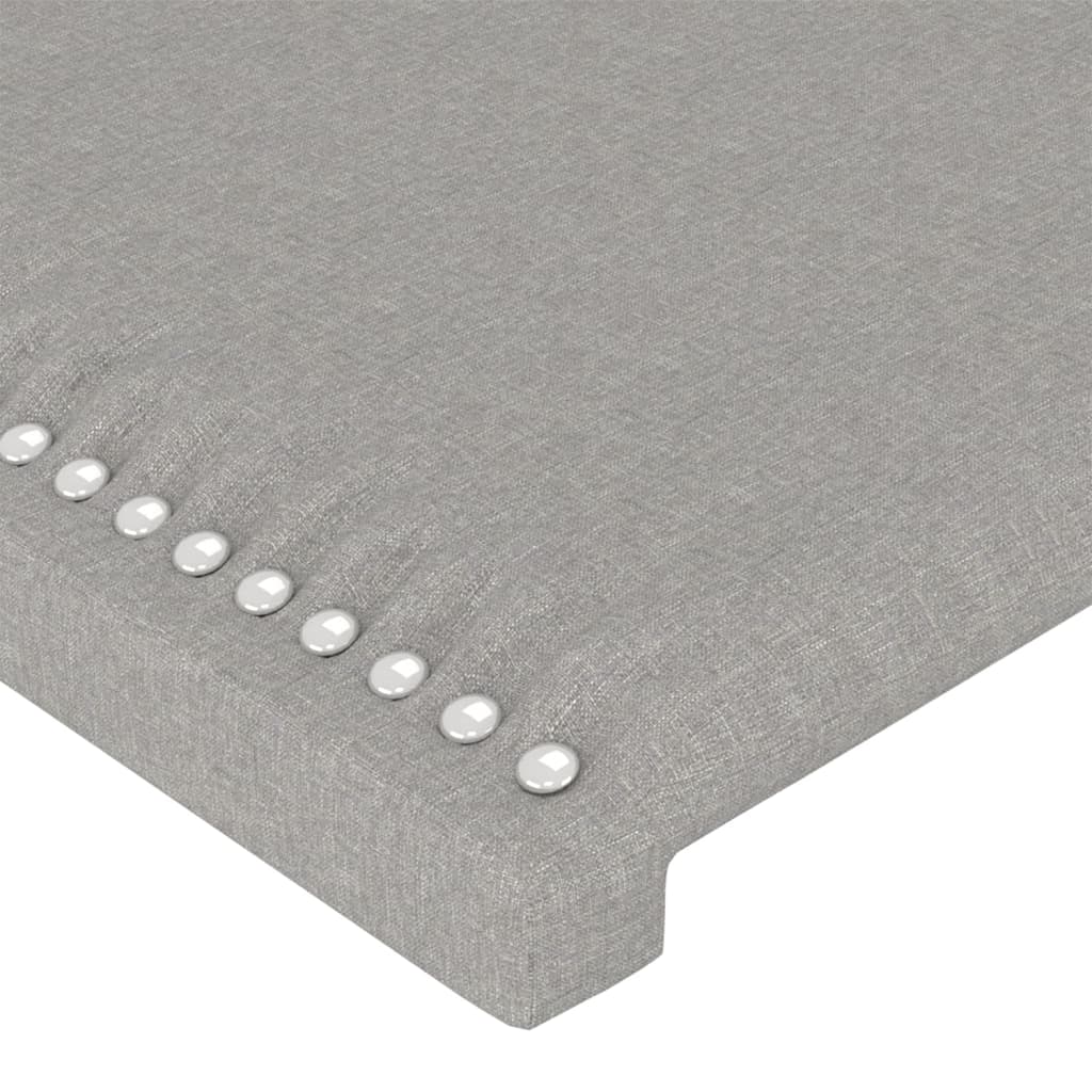 Tăblie de pat cu aripioare gri deschis 103x23x118/128 cm textil