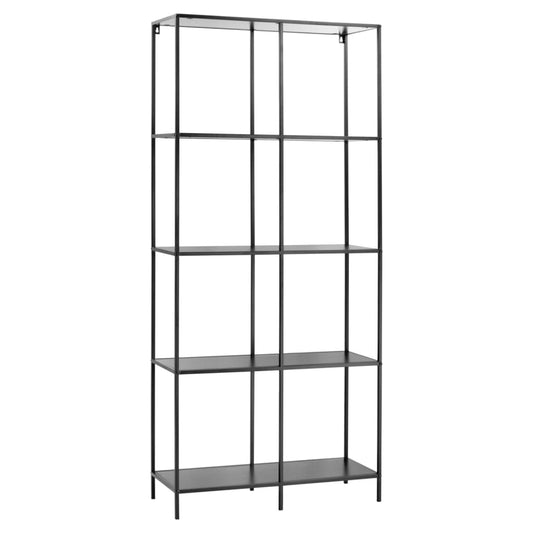 H&S Collection Suport de perete pe 4 niveluri, negru, 78x30x170 cm