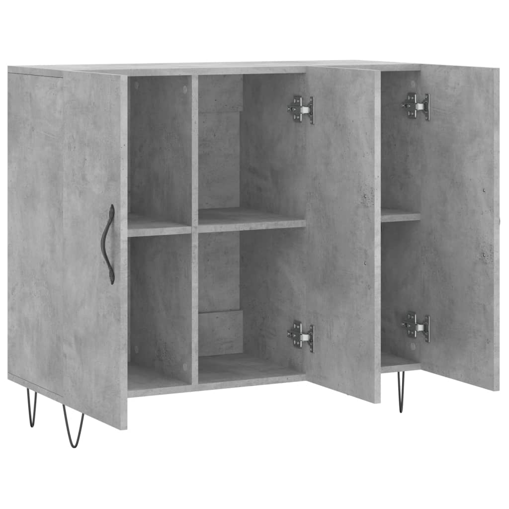Dulap, gri beton, 90x34x80 cm, lemn compozit