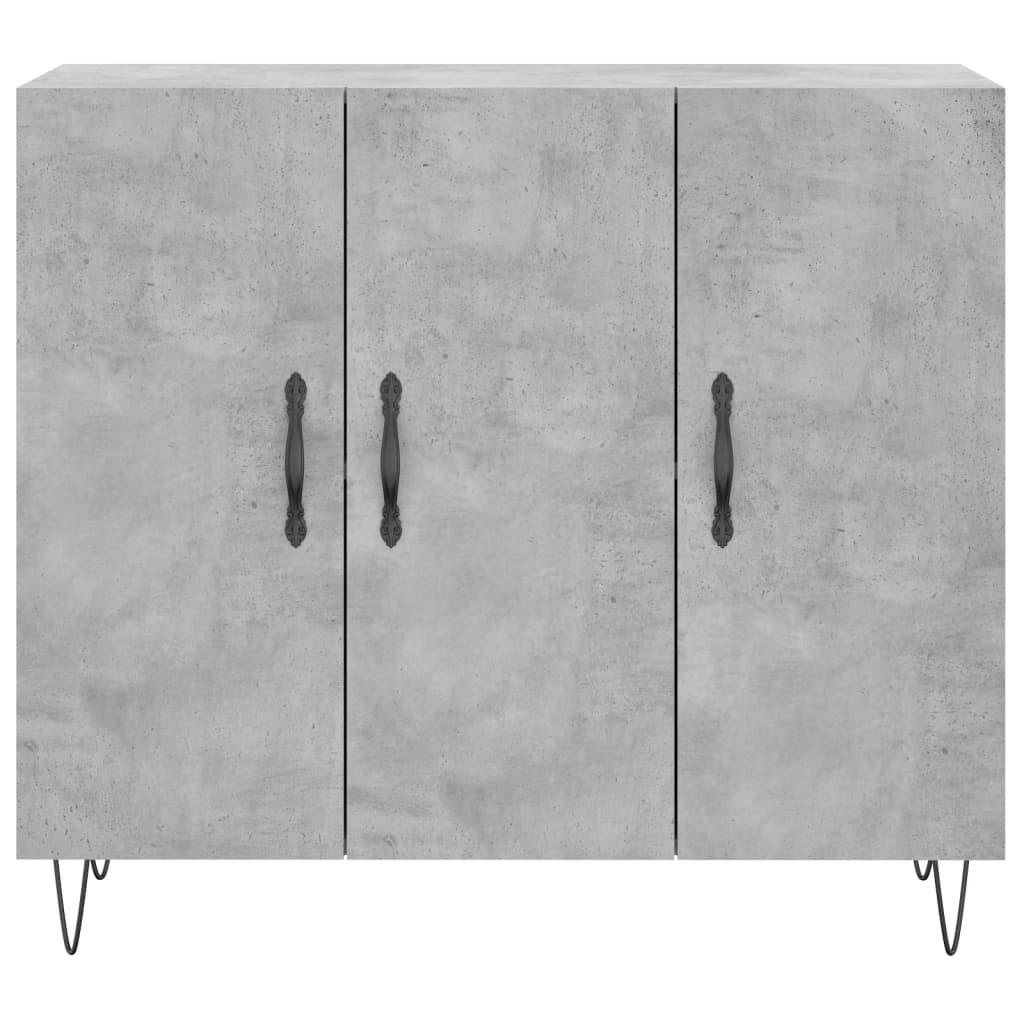 Dulap, gri beton, 90x34x80 cm, lemn compozit