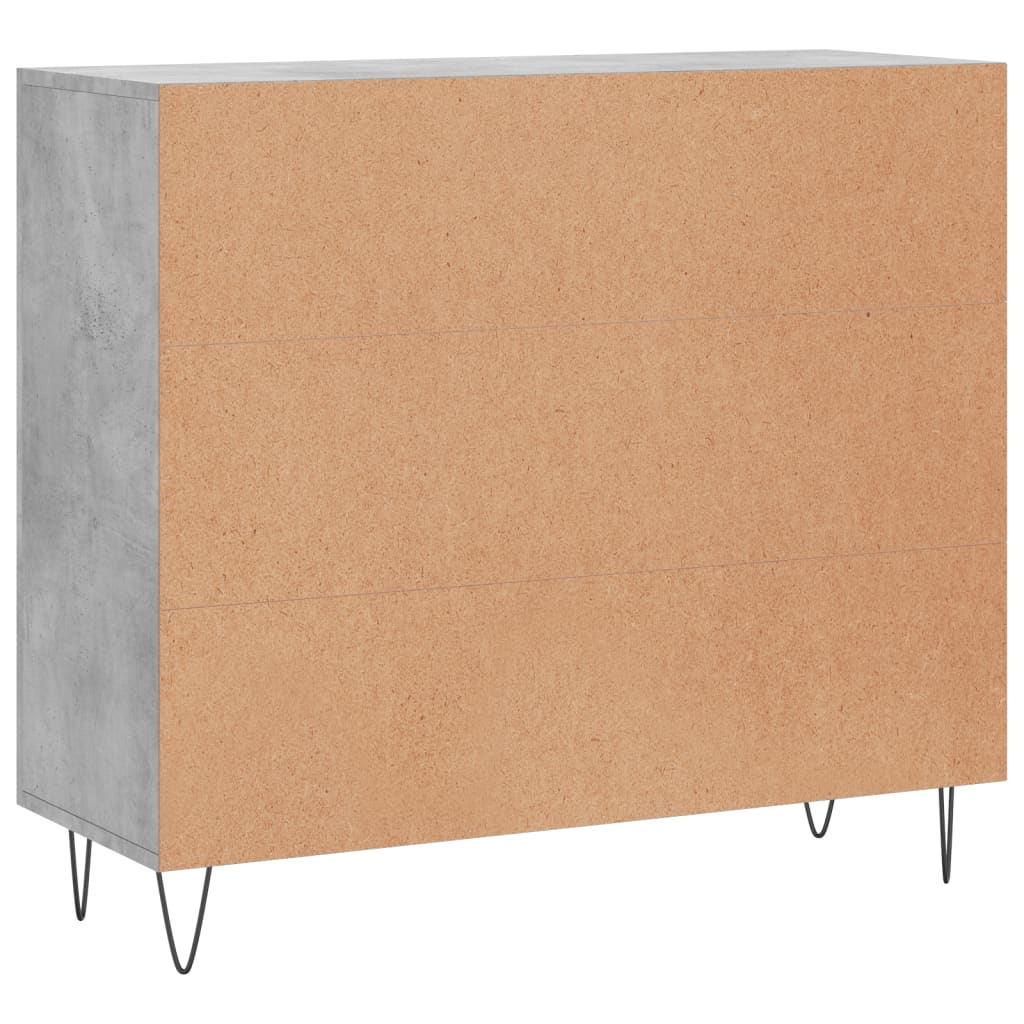 Dulap, gri beton, 90x34x80 cm, lemn compozit