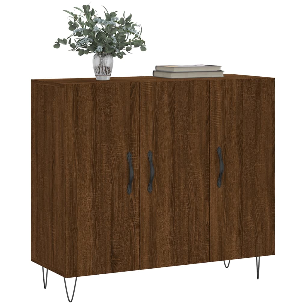 Dulap, stejar maro, 90x34x80 cm, lemn compozit