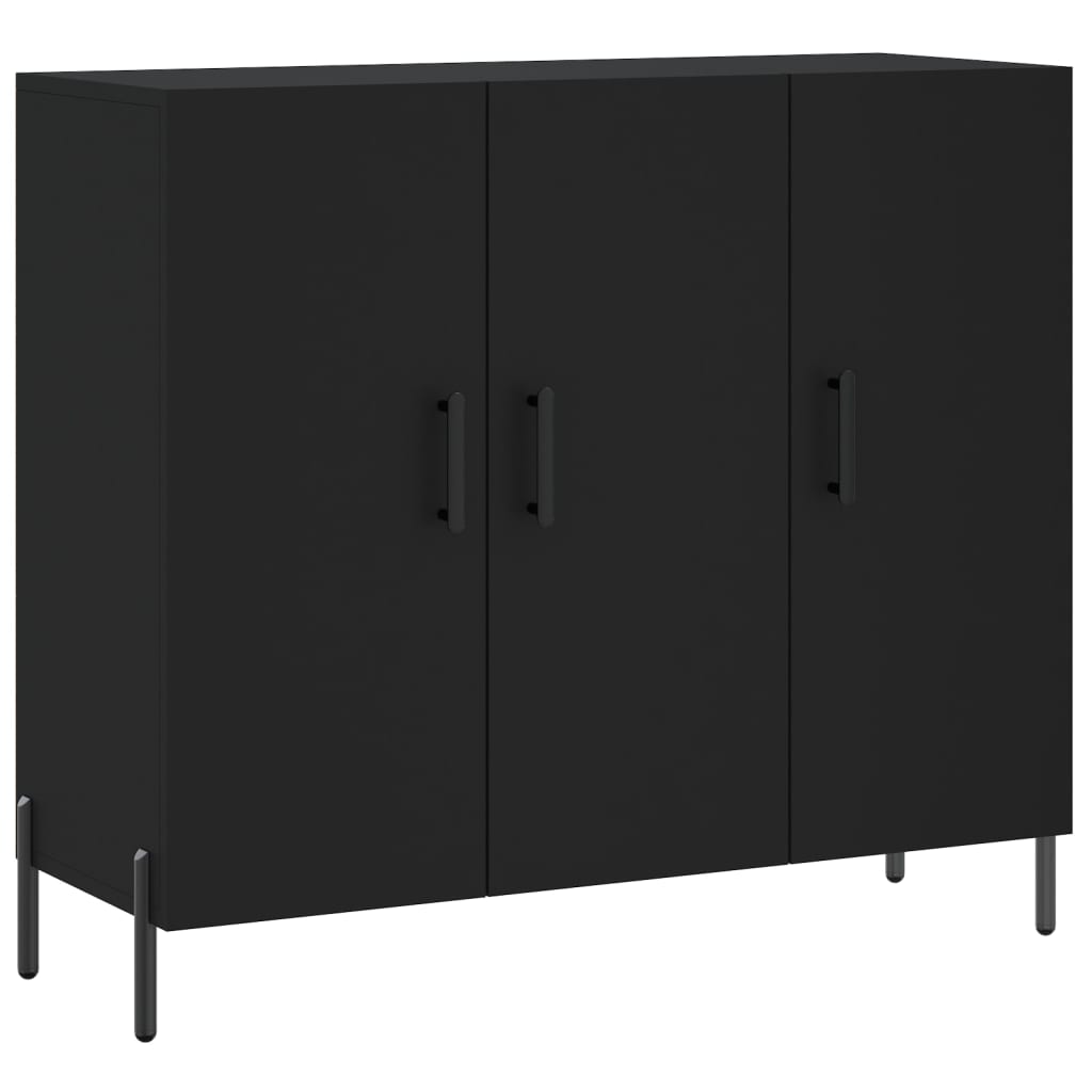 Dulap, negru, 90x34x80 cm, lemn compozit