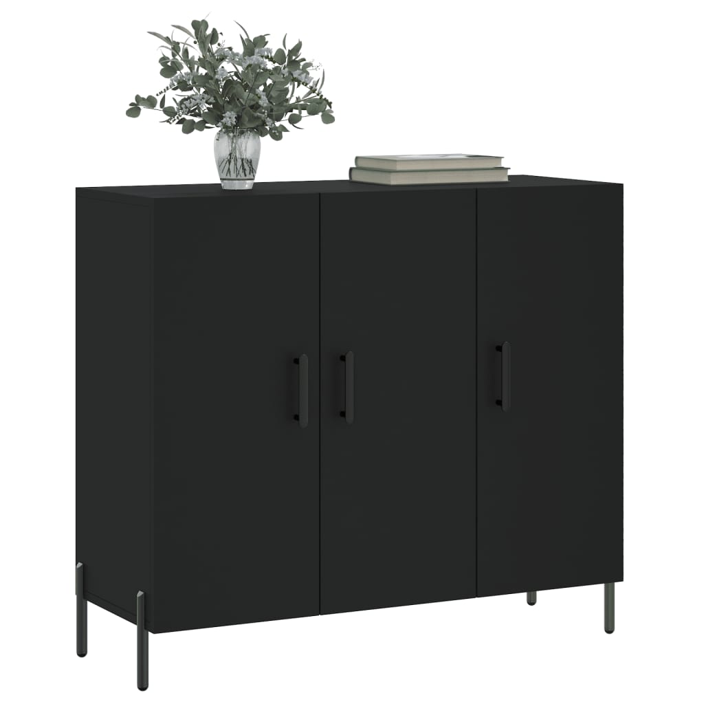 Dulap, negru, 90x34x80 cm, lemn compozit