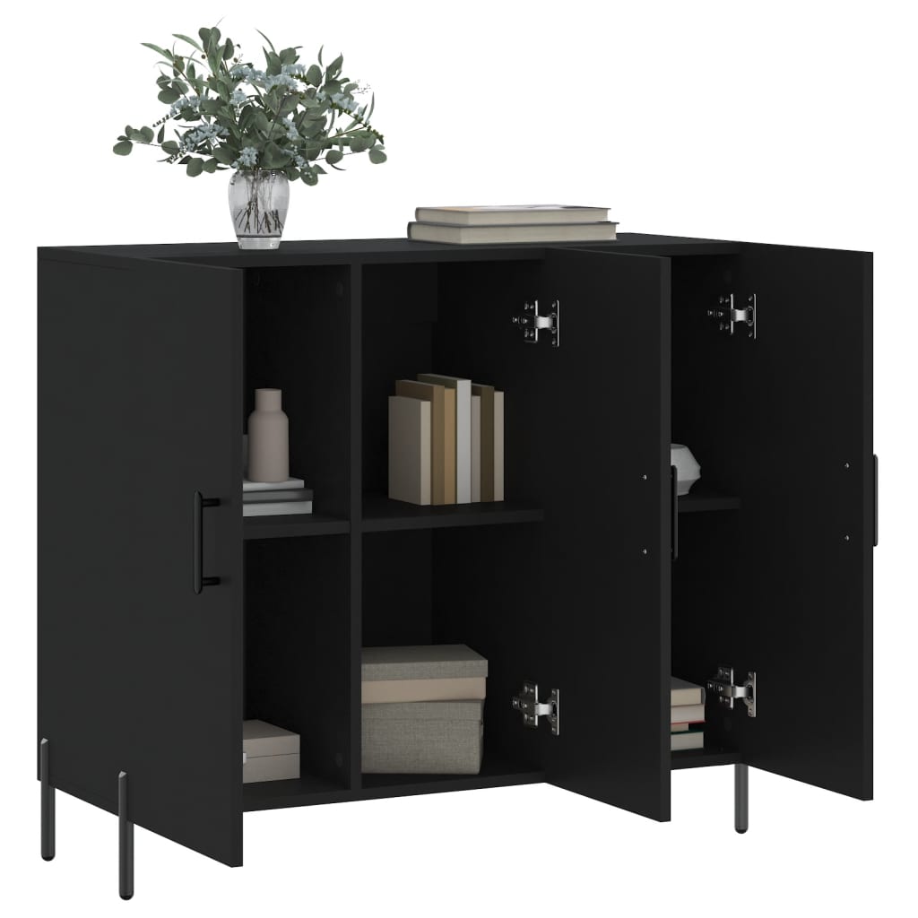 Dulap, negru, 90x34x80 cm, lemn compozit