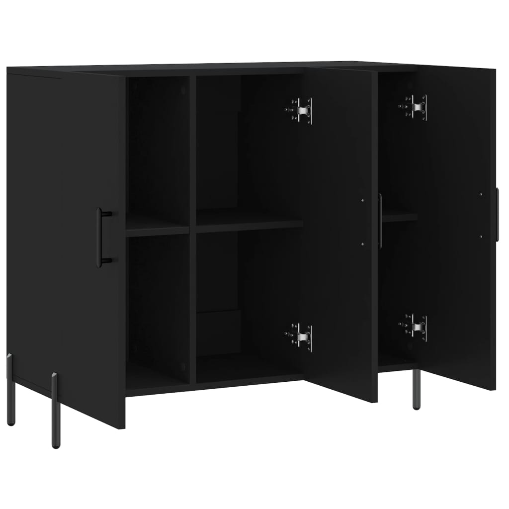 Dulap, negru, 90x34x80 cm, lemn compozit