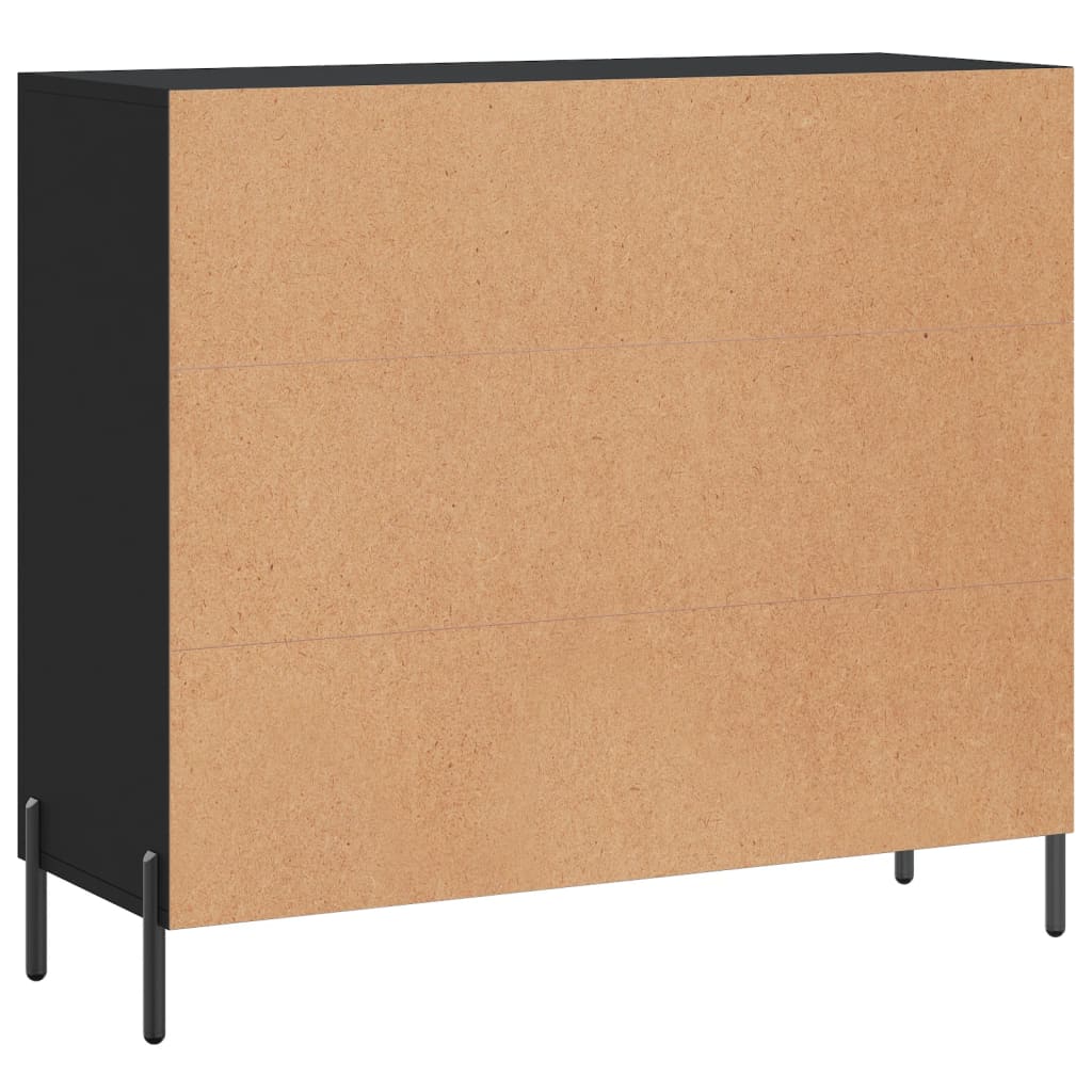 Dulap, negru, 90x34x80 cm, lemn compozit