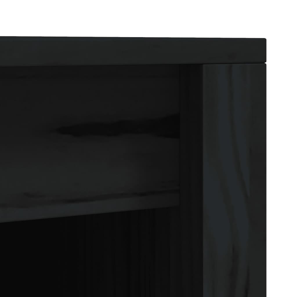 Dulapuri de bucătărie de exterior, 2buc., negru, lemn masiv pin