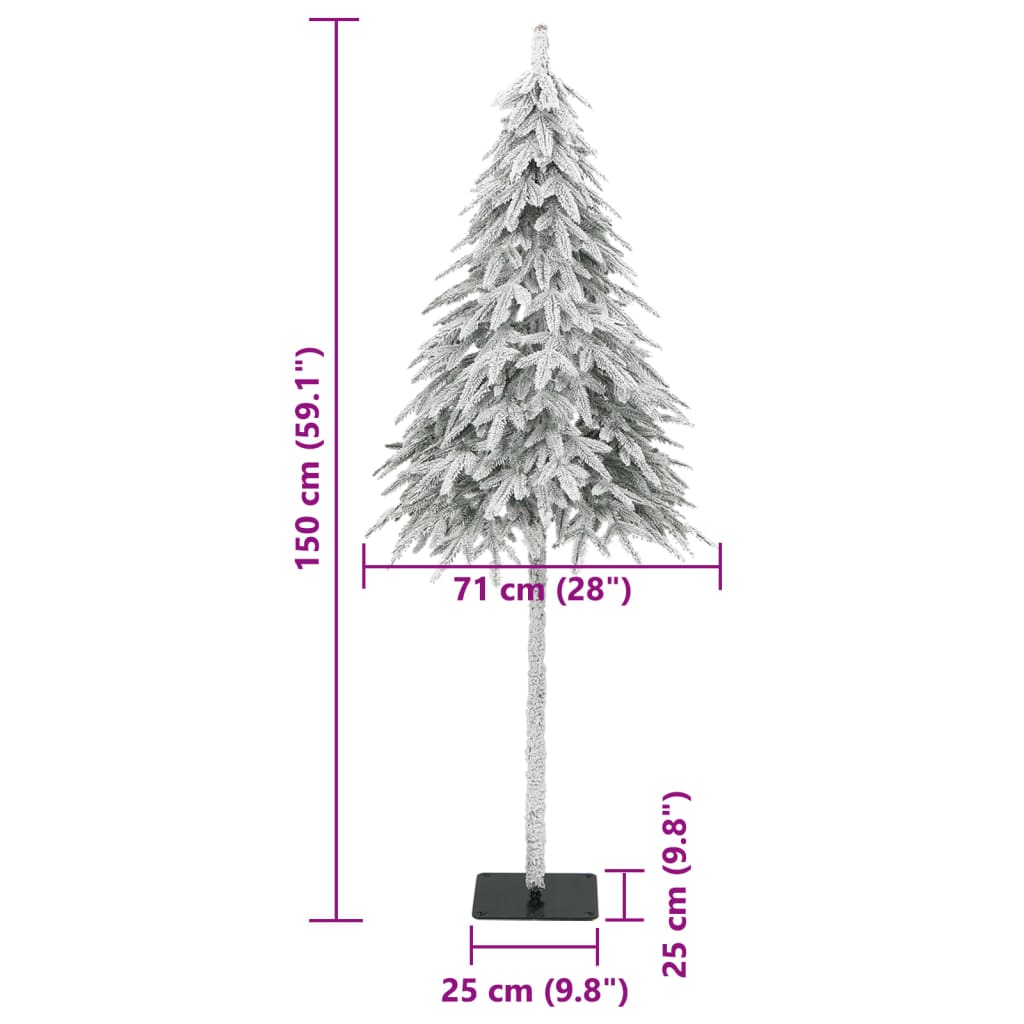 Brad de Crăciun artificial cu zăpadă, 150 cm