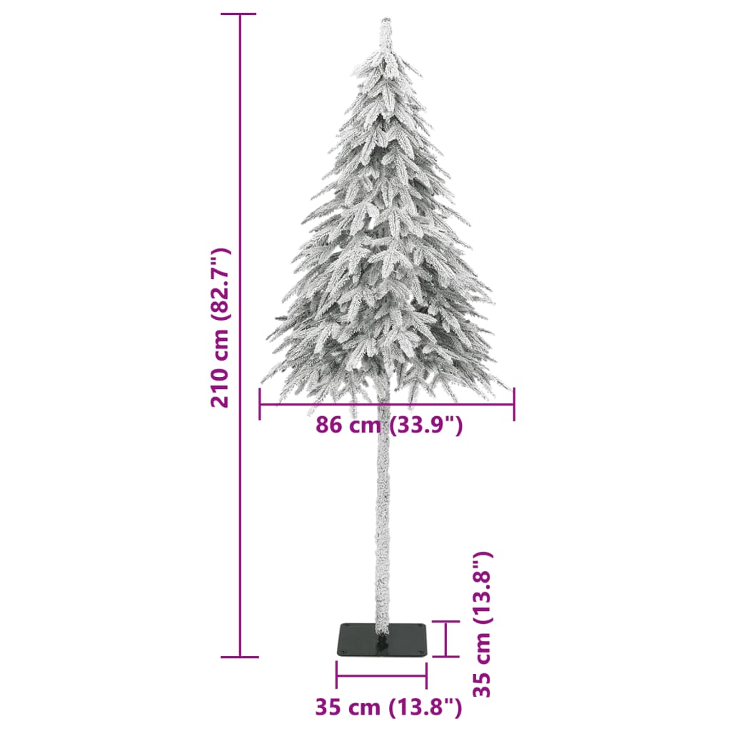 Brad de Crăciun artificial cu zăpadă pufoasă 210 cm