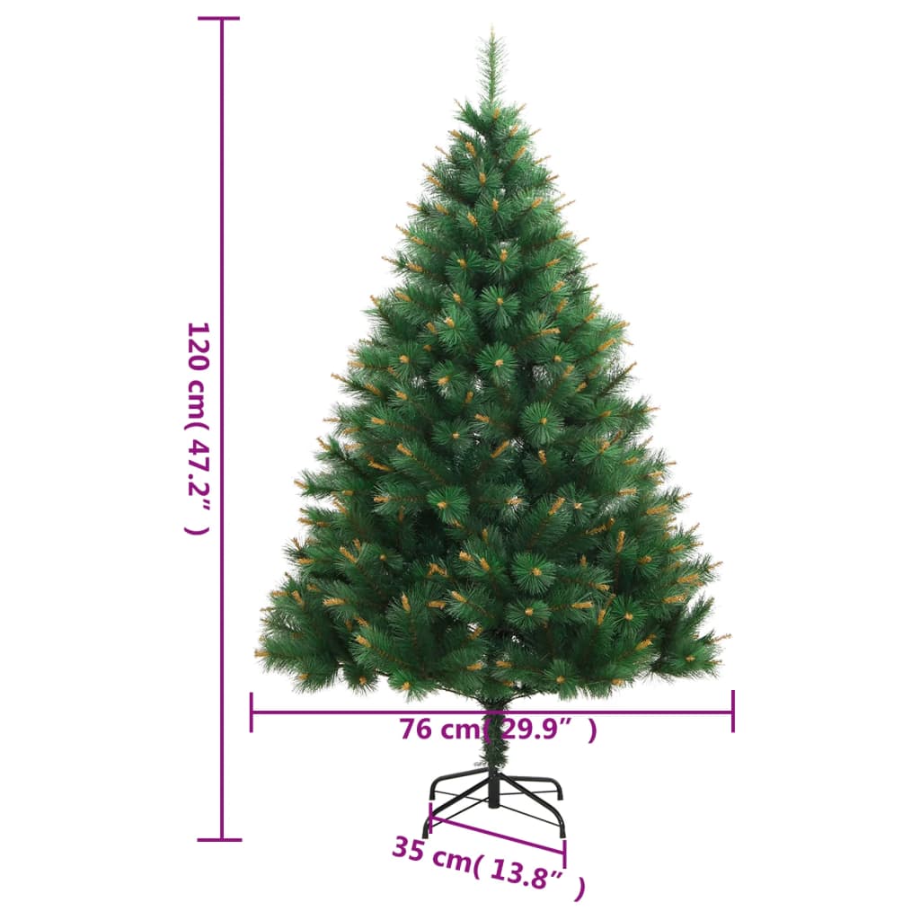 Brad de Crăciun artificial cu suport și balamale, 120cm