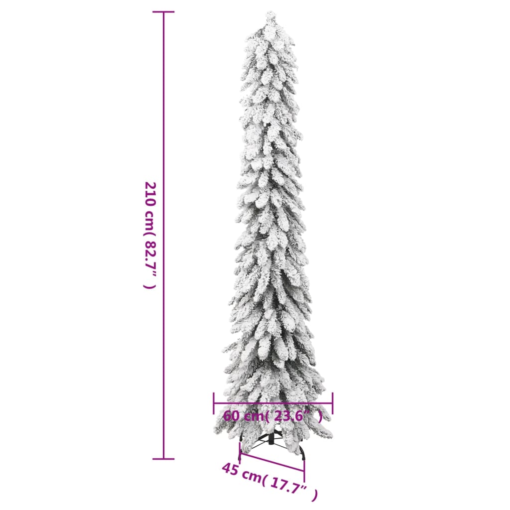 Brad de Crăciun artificial cu 130 LED-uri/zăpadă pufoasă 210 cm