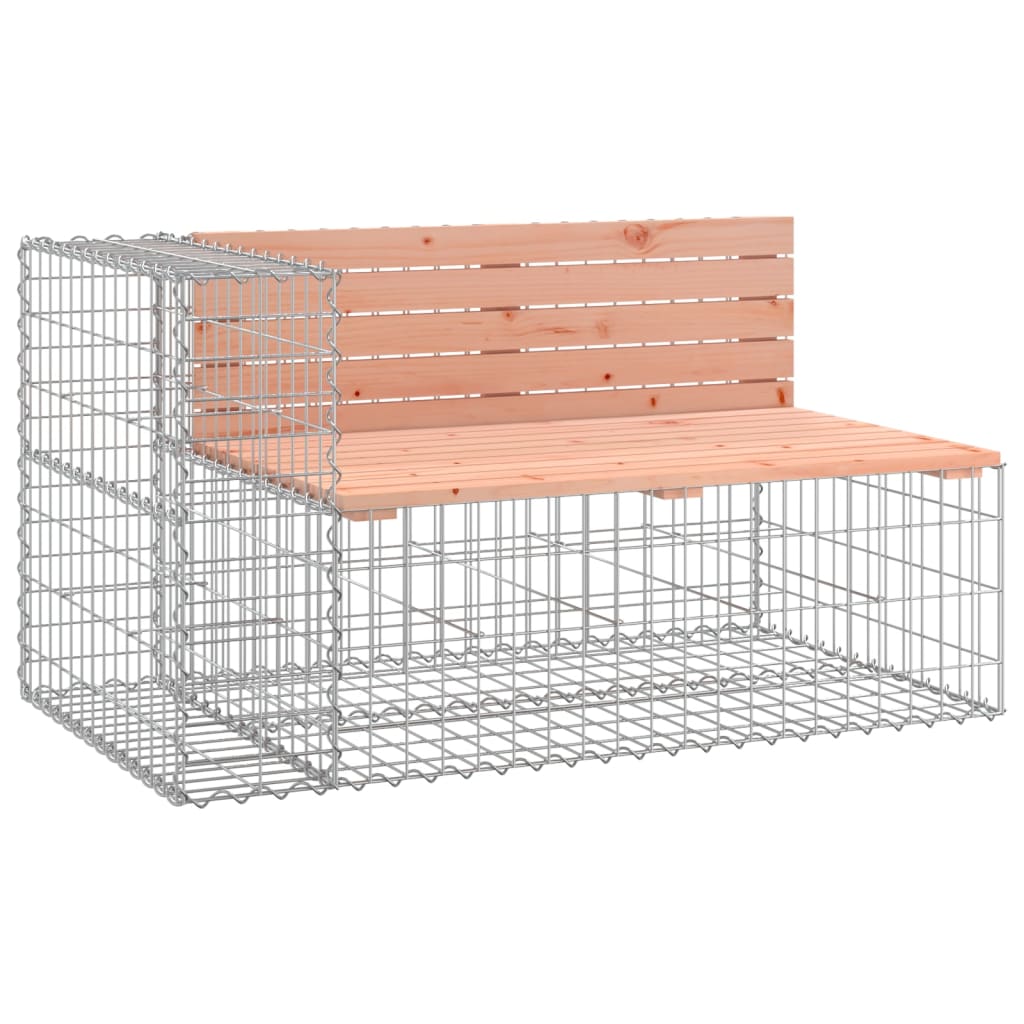 Bancă de grădină design gabion 122x71x65,5cm lemn masiv Douglas