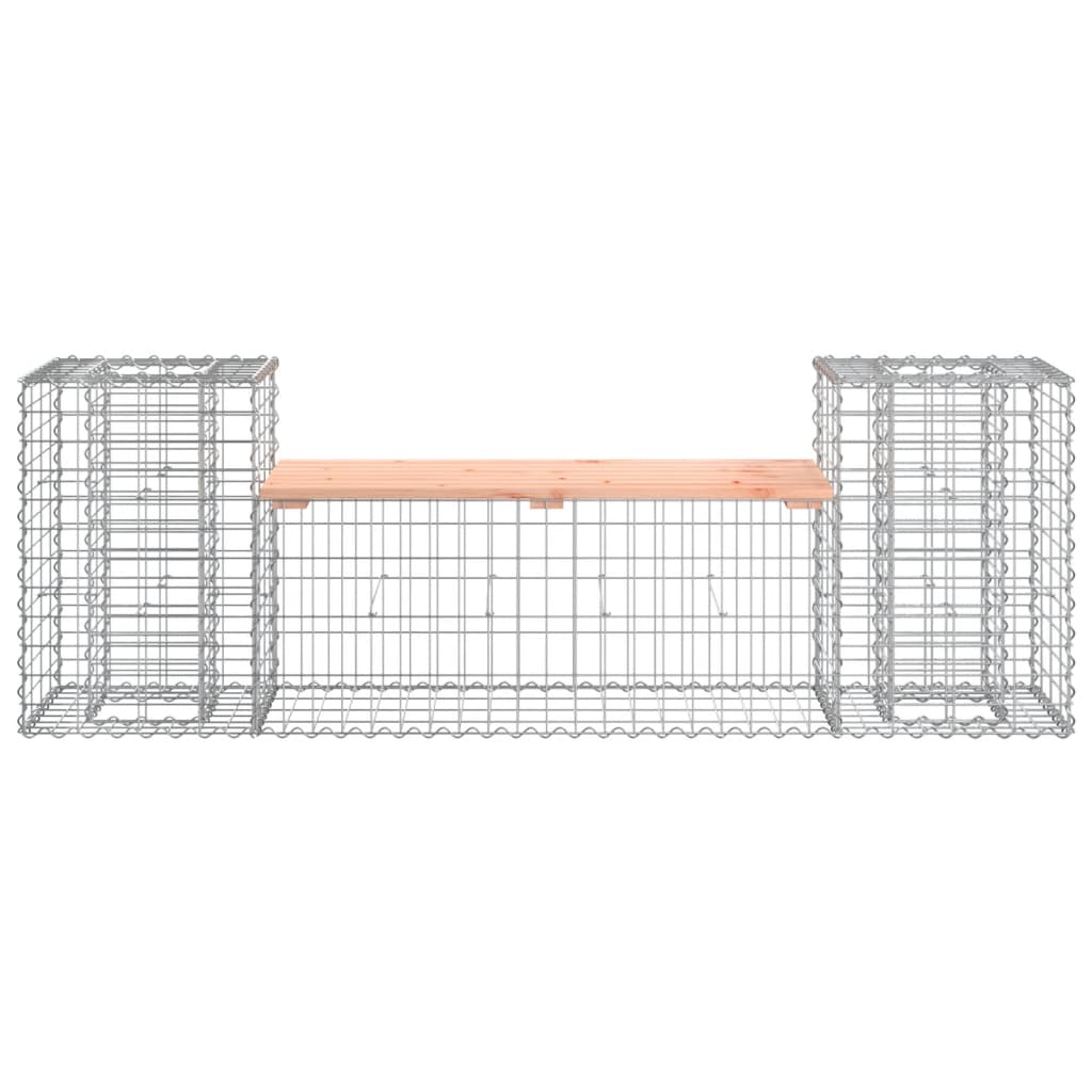 Bancă de grădină cu gabion, 183x41x60,5 cm, lemn masiv Douglas