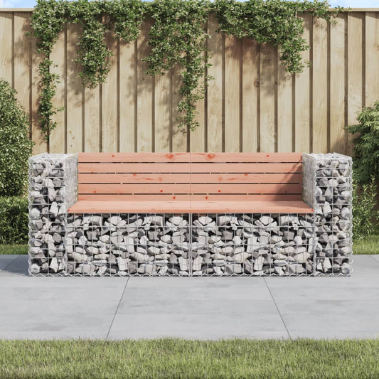 Bancă de grădină cu gabion, 184x71x65,5 cm, lemn masiv Douglas