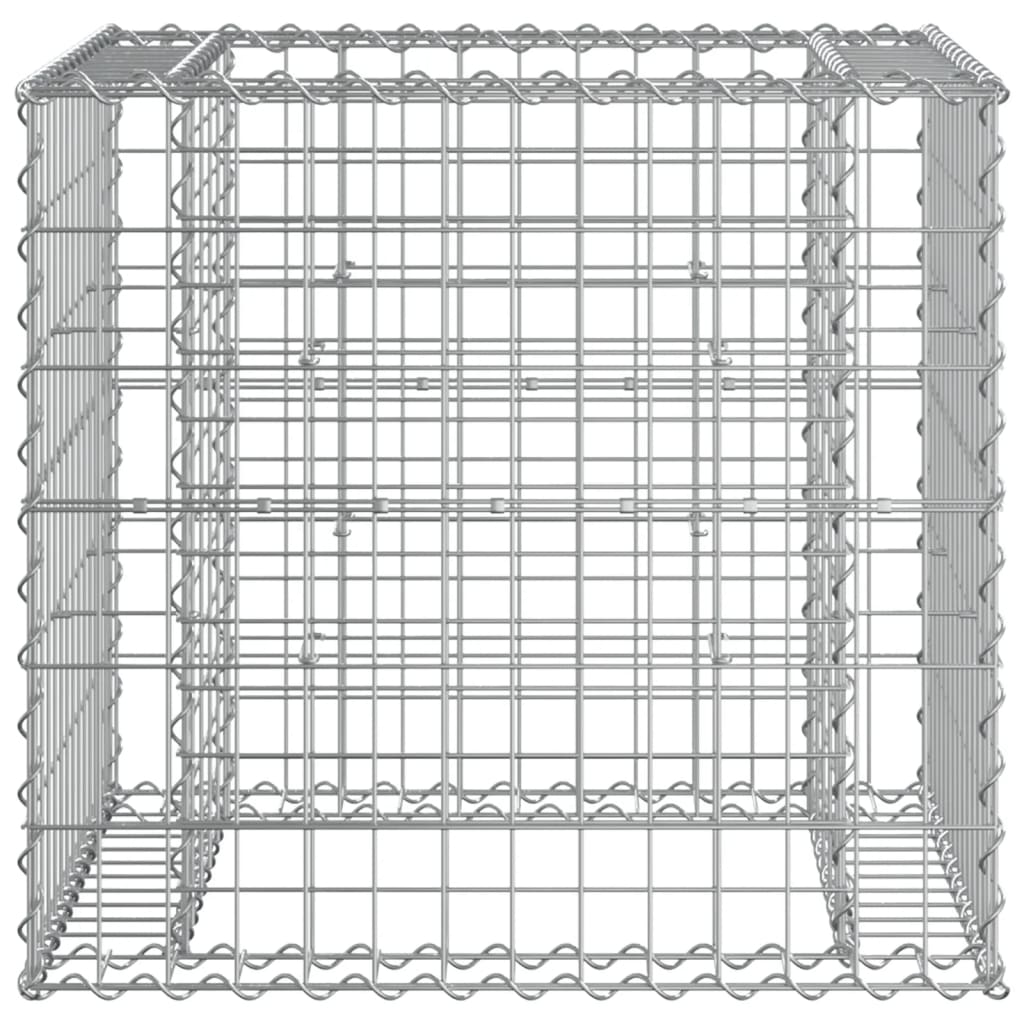 Bancă de grădină & coș gabion, lemn de pin tratat