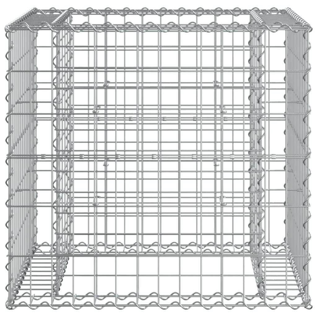 Bancă de grădină & coș gabion, lemn masiv Douglas