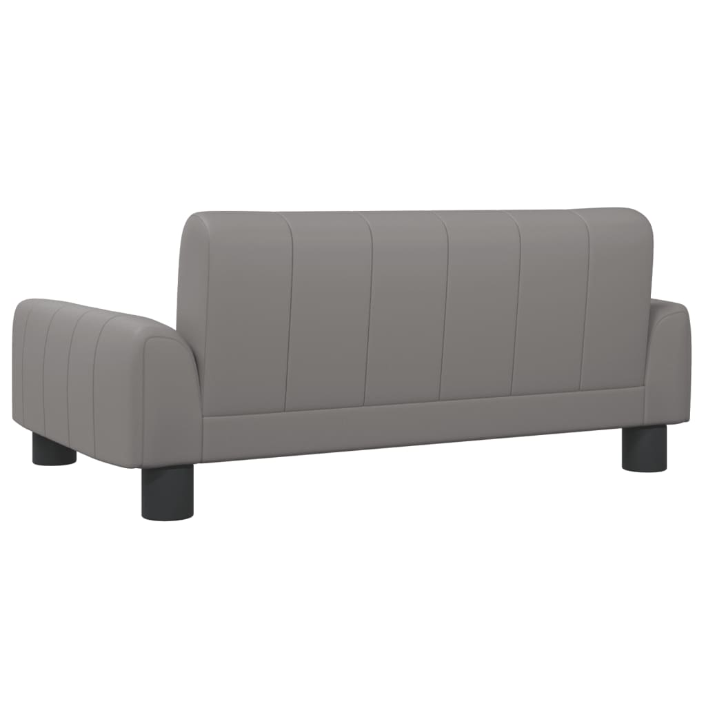 Canapea pentru copii, gri, 70x45x30 cm, piele ecologică