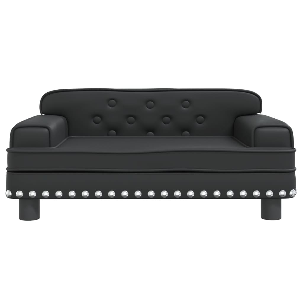Canapea pentru copii, negru, 70x45x30 cm, piele ecologică