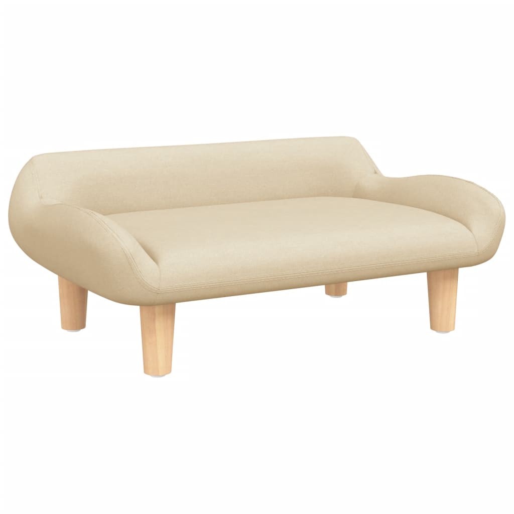 Canapea pentru copii, crem, 70x40x24 cm, material textil