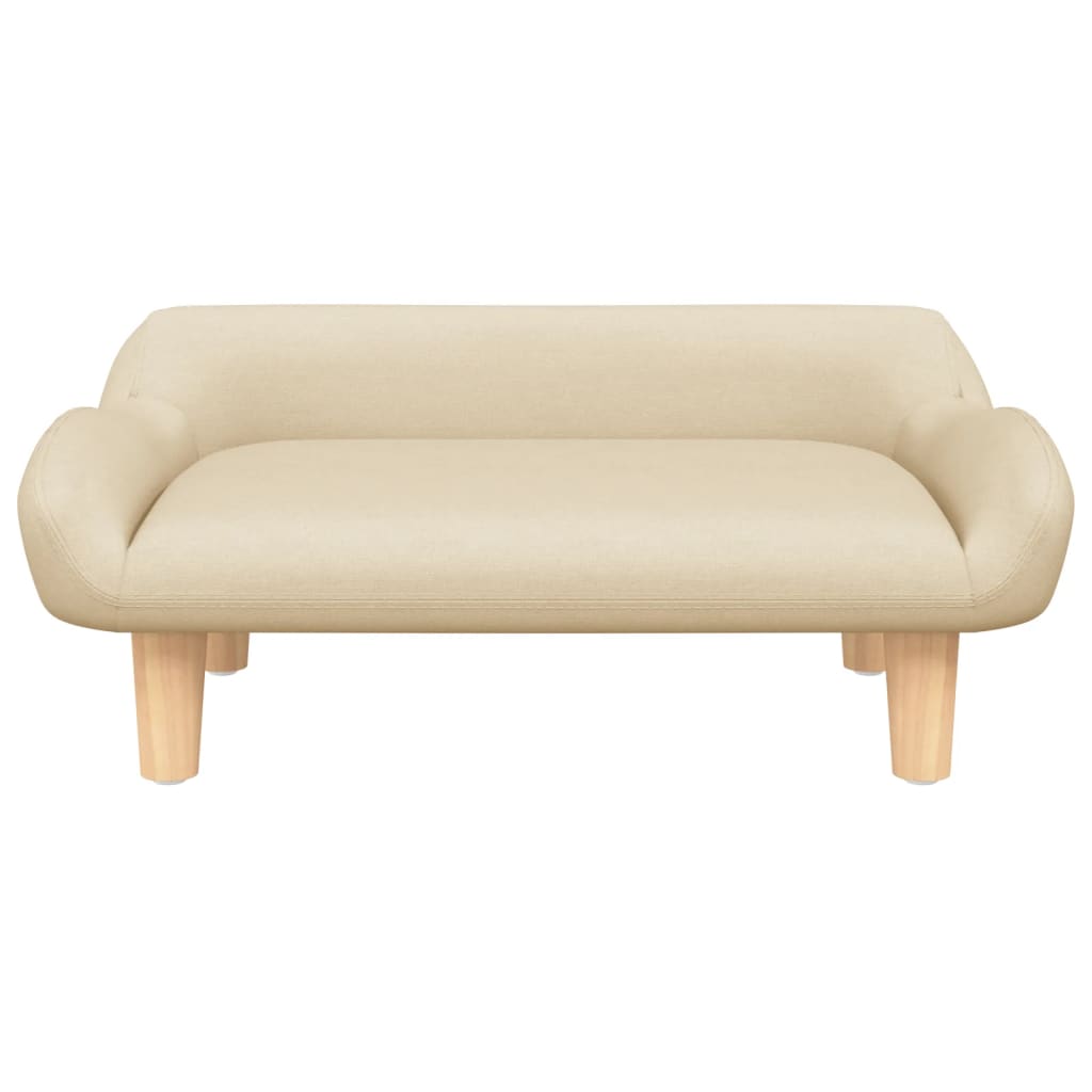 Canapea pentru copii, crem, 70x40x24 cm, material textil