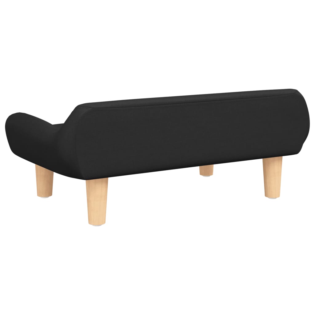 Canapea pentru copii, negru, 70x40x24 cm, material textil