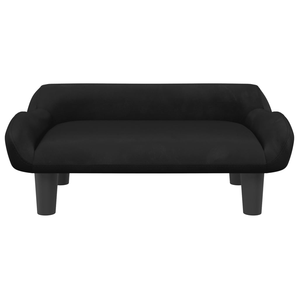 Canapea pentru copii, negru, 70x40x24 cm, catifea