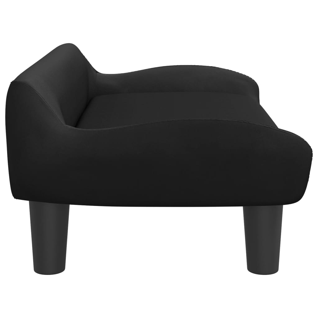 Canapea pentru copii, negru, 70x40x24 cm, catifea
