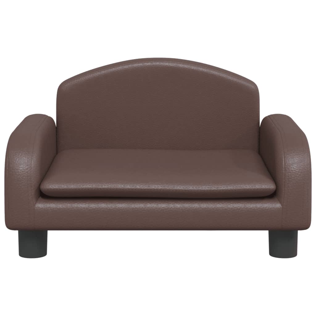 Canapea pentru copii, maro, 50x40x30 cm, piele ecologică