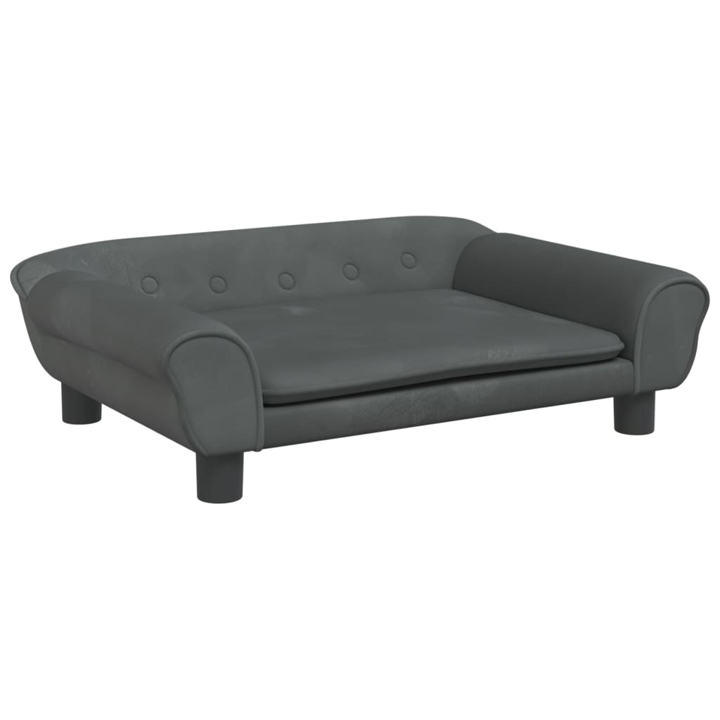 Canapea pentru copii, gri închis, 70x45x26 cm, catifea