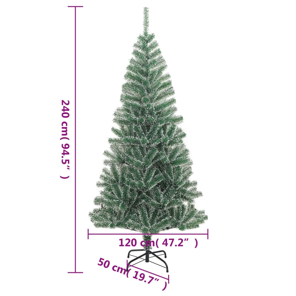 Brad de Crăciun artificial cu zăpadă, verde, 240 cm