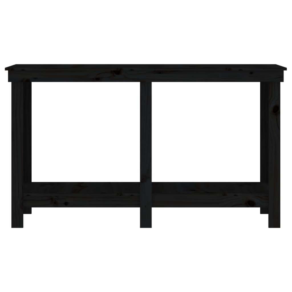 Banc de lucru, negru, 140x50x80 cm, lemn masiv pin