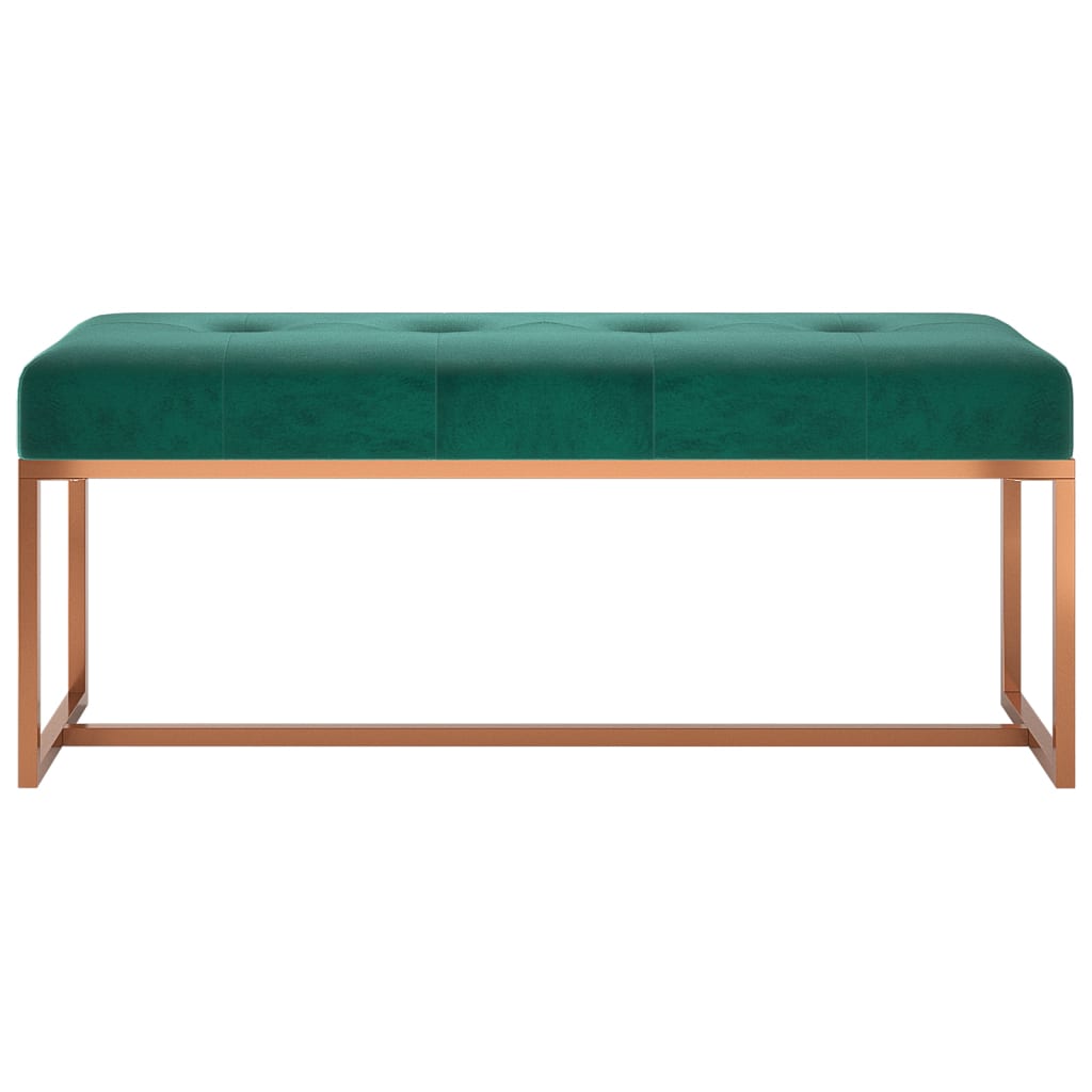 Bancă, verde închis, 110x36x45 cm, catifea