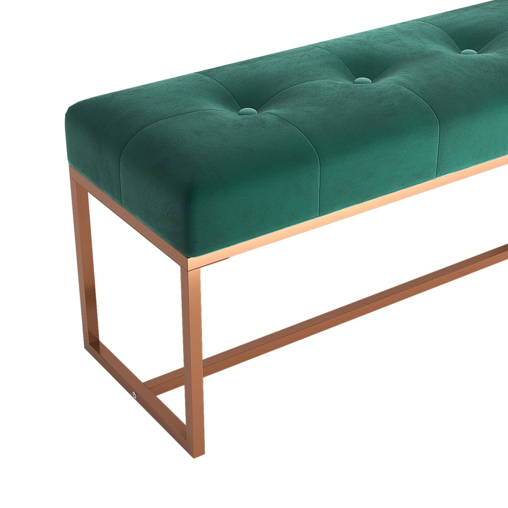 Bancă, verde închis, 110x36x45 cm, catifea