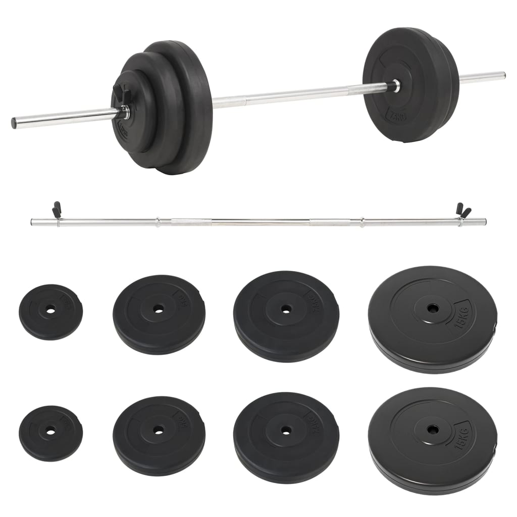 Set halteră cu discuri de greutăți, 60 kg