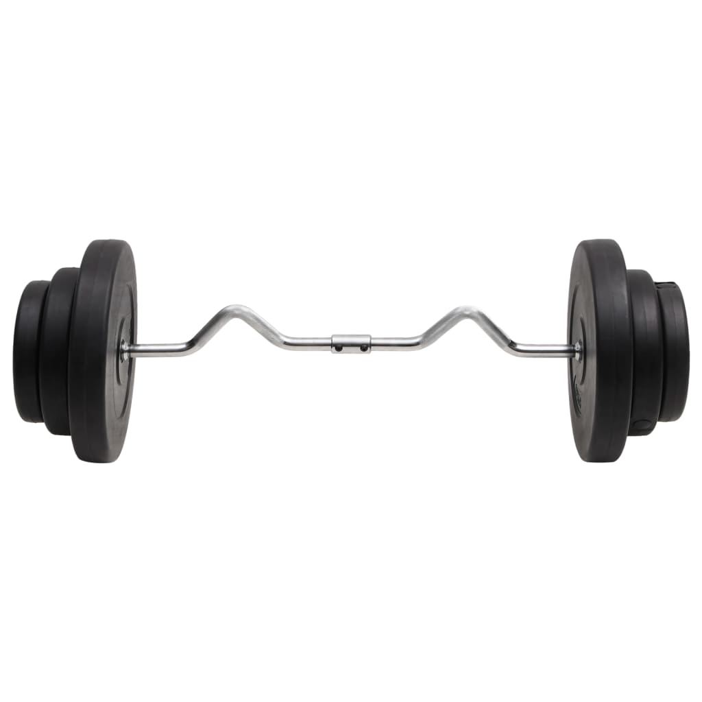 Set halteră ondulată cu greutăți, 60 kg