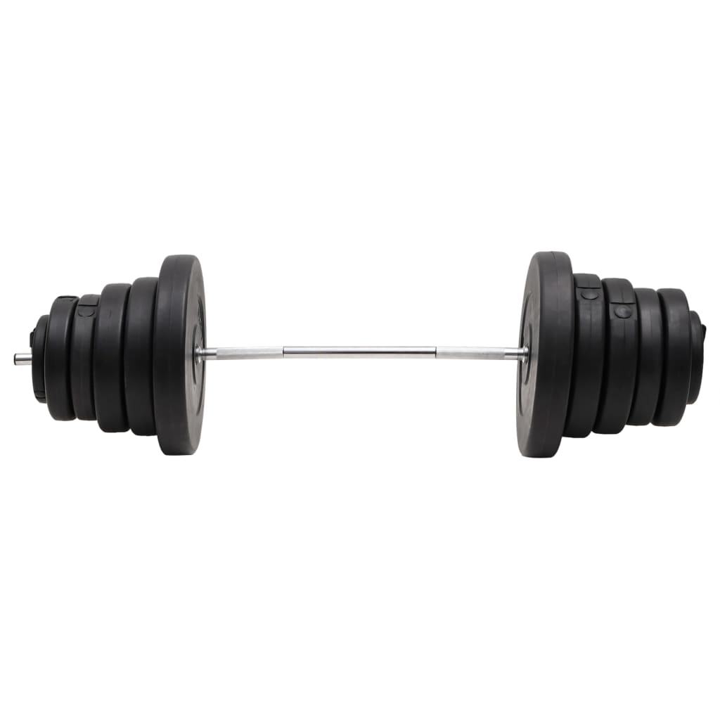 Set halteră ondulată cu greutăți, 90 kg